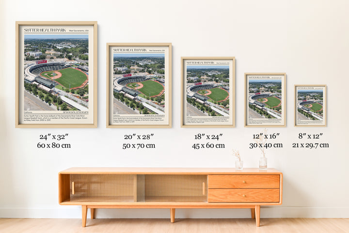 Sutter Health Park Stadium Baseball Minimal Wall Art