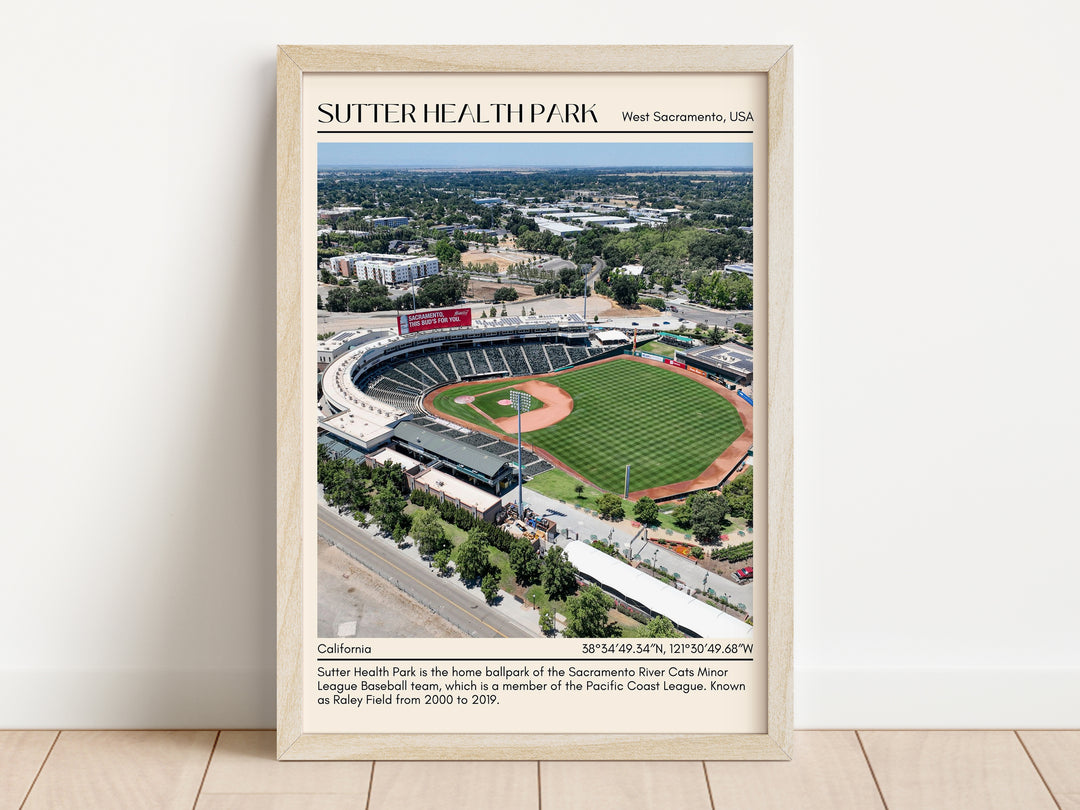 Sutter Health Park Stadium Baseball Minimal Wall Art