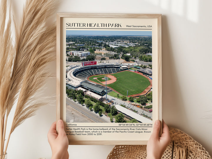 Sutter Health Park Stadium Baseball Minimal Wall Art