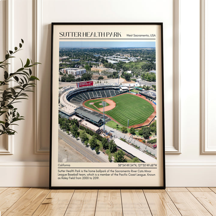 Sutter Health Park Stadium Baseball Minimal Wall Art