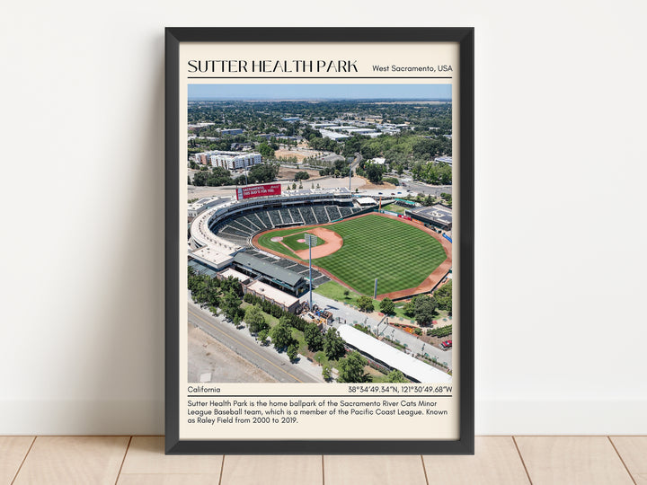 Sutter Health Park Stadium Baseball Minimal Wall Art