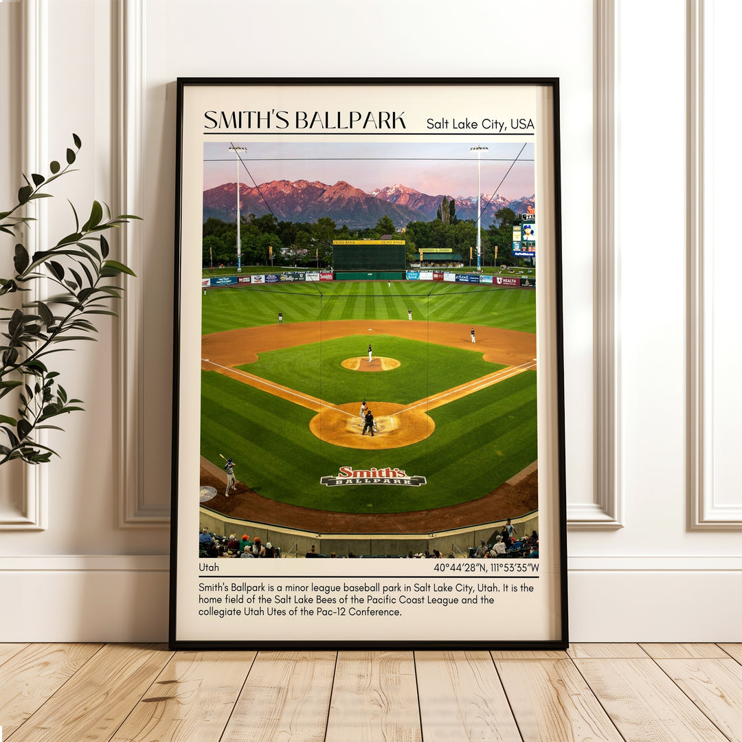 Smith's Ballpark Stadium Baseball Minimal Wall Art