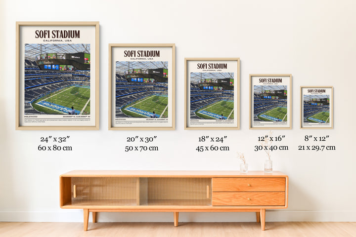 SoFi Stadium Football Retro Wall Art