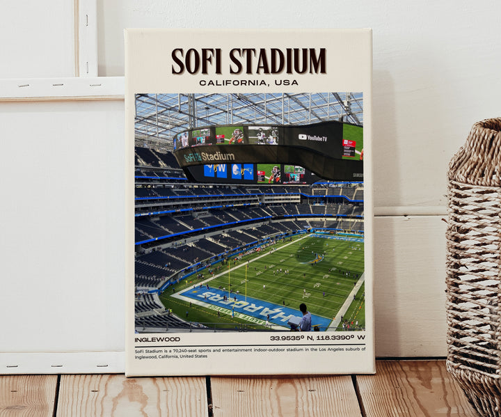 SoFi Stadium Football Retro Wall Art