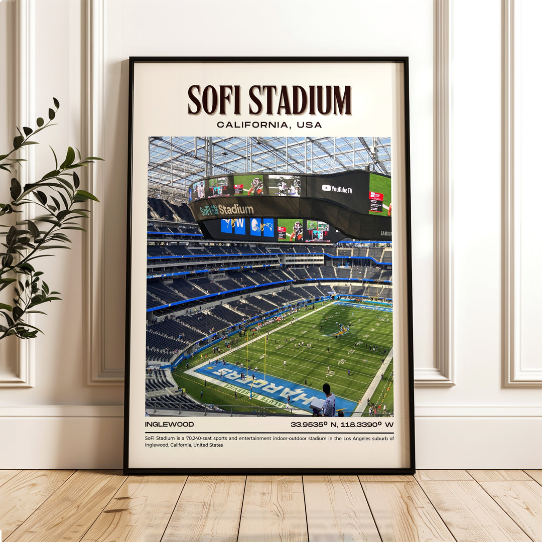 SoFi Stadium Football Retro Wall Art