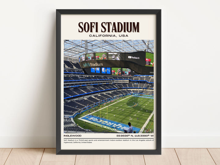 SoFi Stadium Football Retro Wall Art