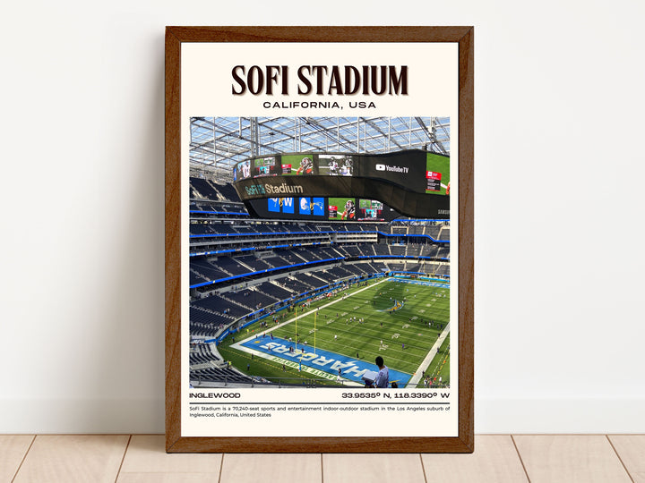 SoFi Stadium Football Retro Wall Art