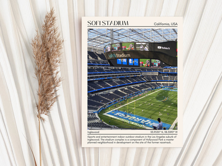 SoFi Stadium Football Minimal Wall Art