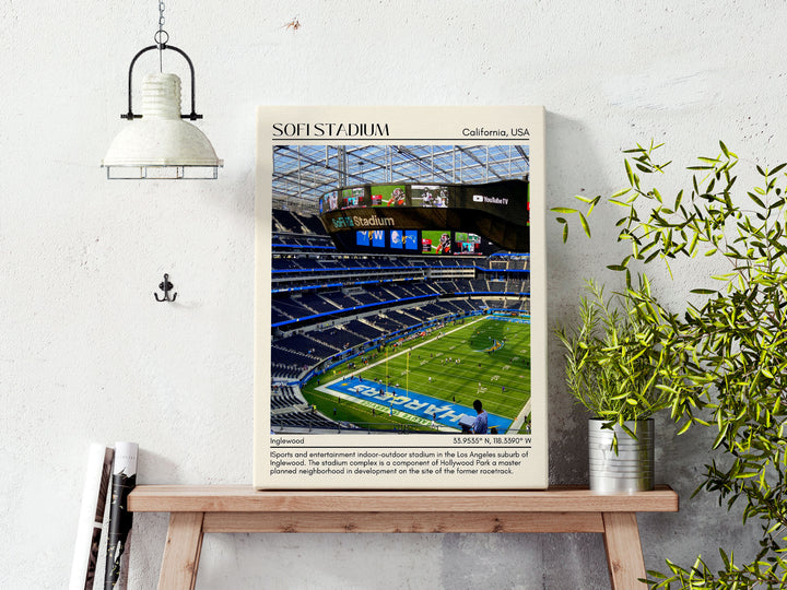 SoFi Stadium Football Minimal Wall Art