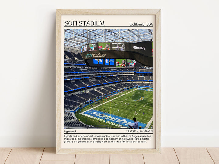 SoFi Stadium Football Minimal Wall Art