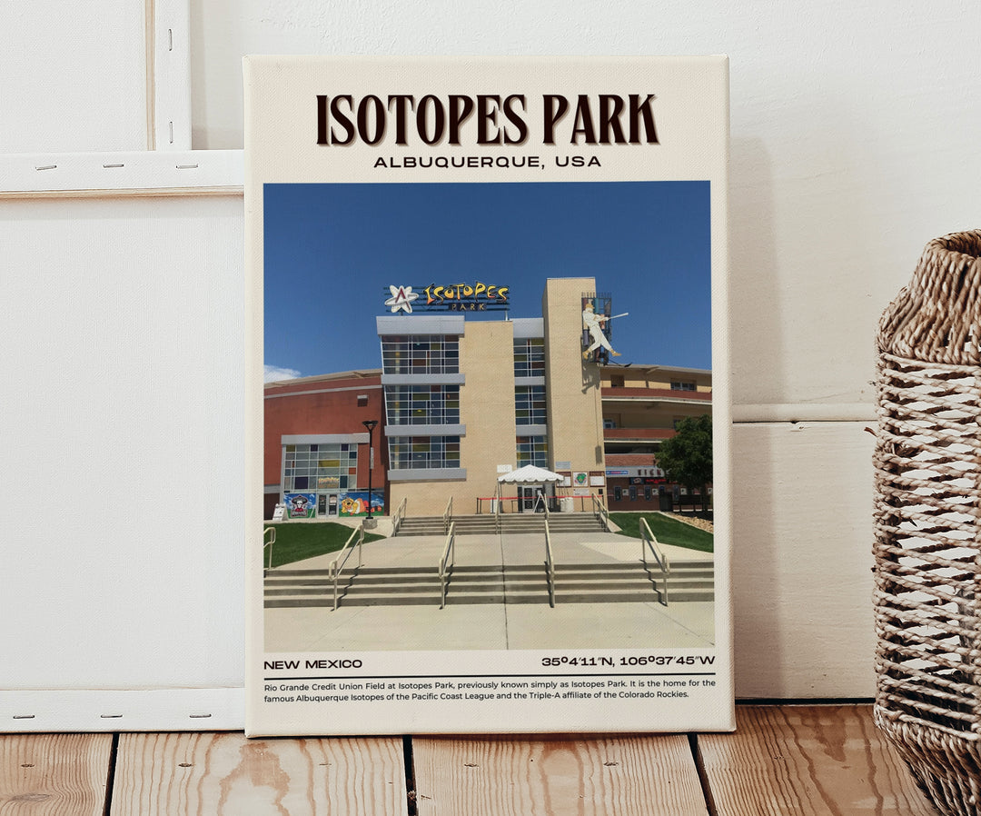 Isotopes Park Stadium Baseball Retro Wall Art