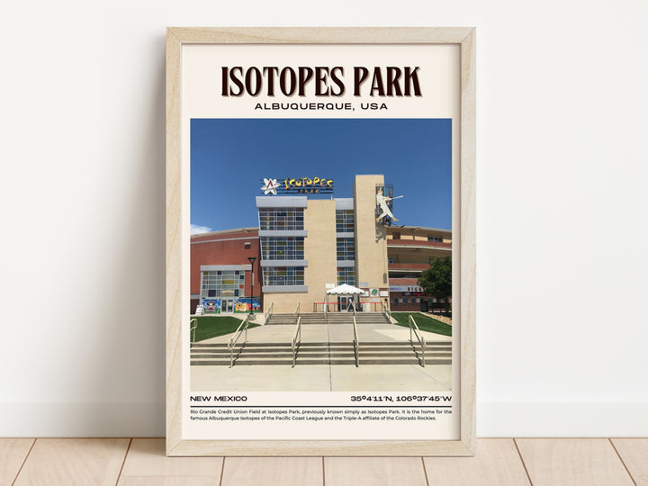 Isotopes Park Stadium Baseball Retro Wall Art