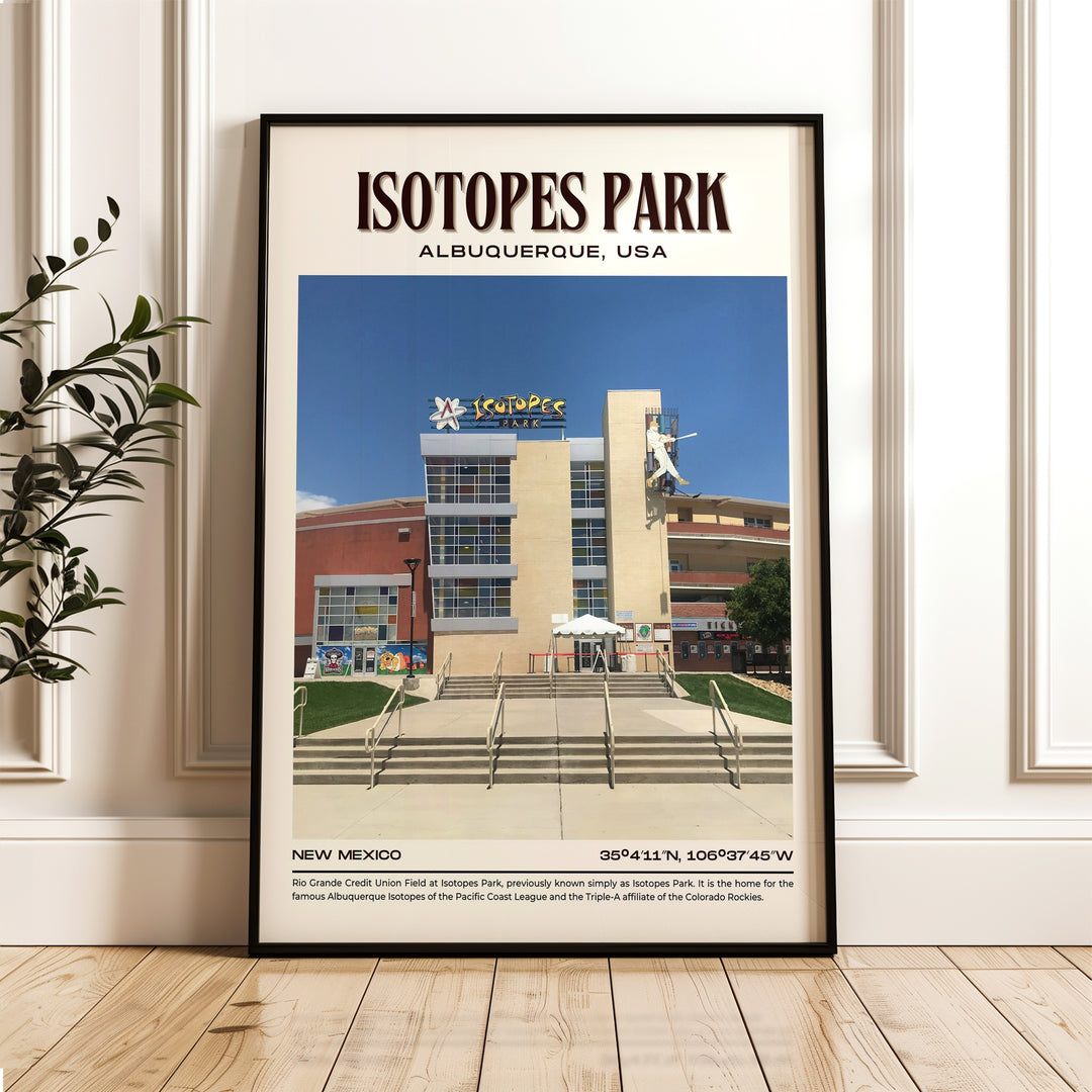 Isotopes Park Stadium Baseball Retro Wall Art