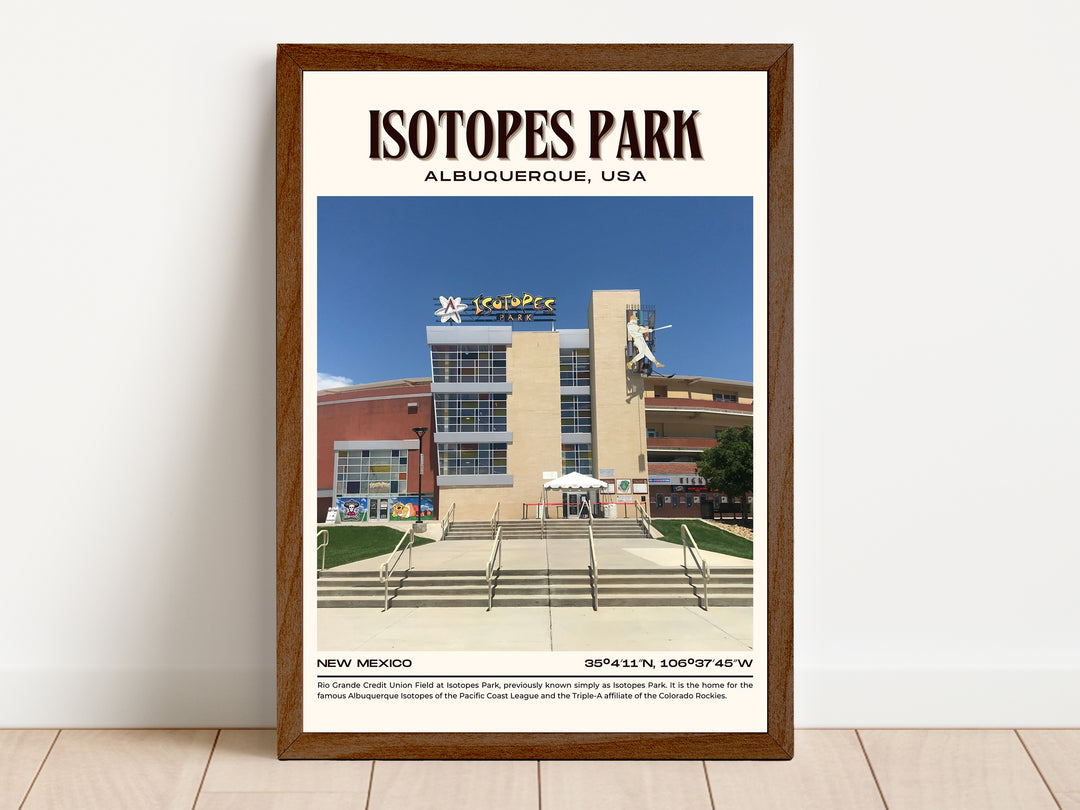 Isotopes Park Stadium Baseball Retro Wall Art