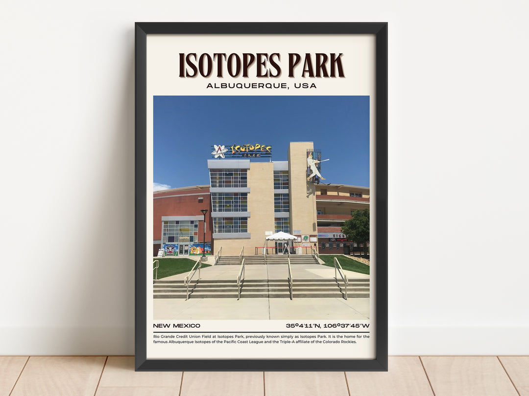 Isotopes Park Stadium Baseball Retro Wall Art