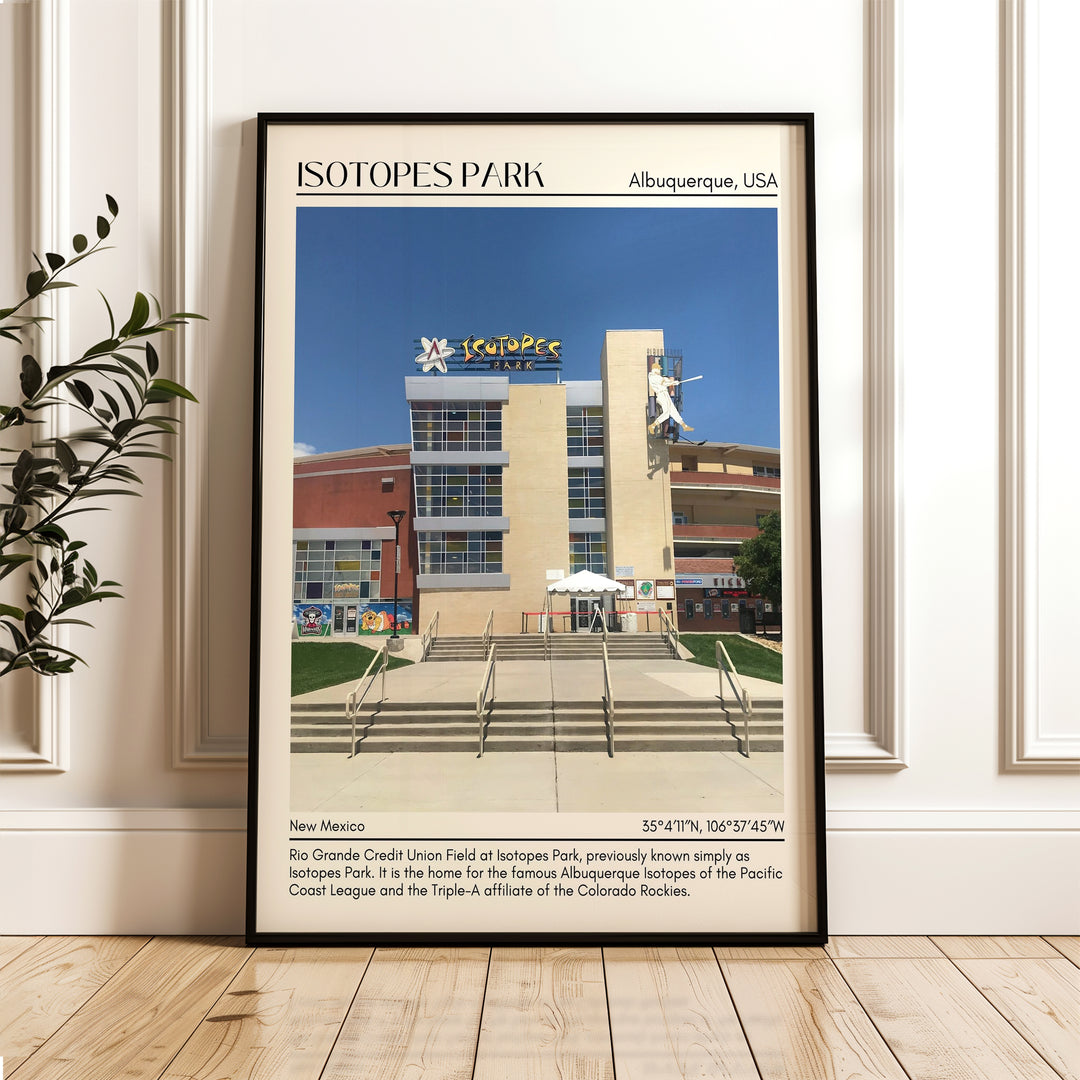 Isotopes Park Stadium Baseball Minimal Wall Art