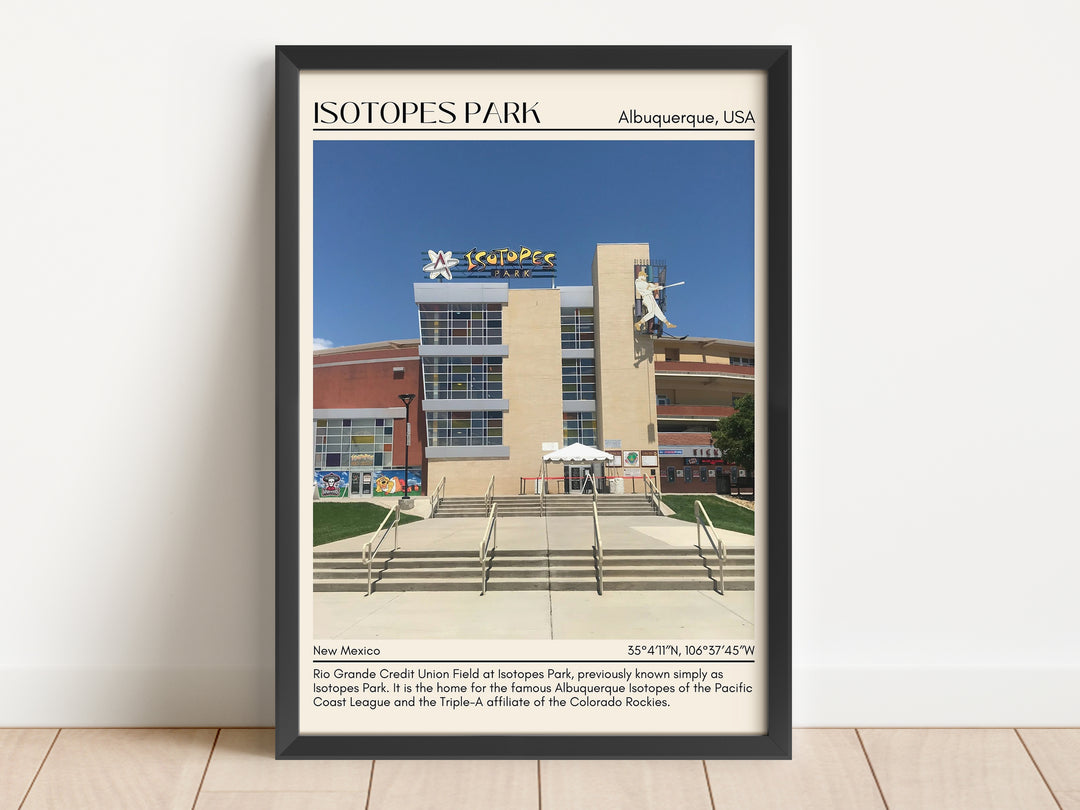 Isotopes Park Stadium Baseball Minimal Wall Art