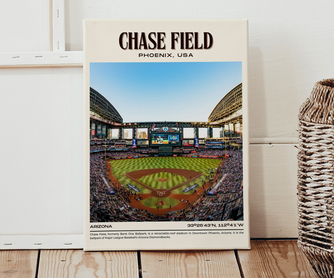 Chase Field Stadium Baseball Retro Wall Art