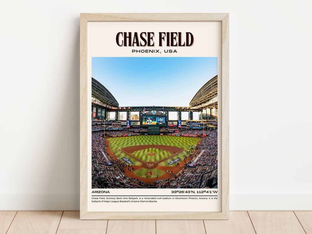 Chase Field Stadium Baseball Retro Wall Art