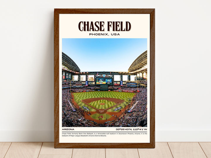 Chase Field Stadium Baseball Retro Wall Art