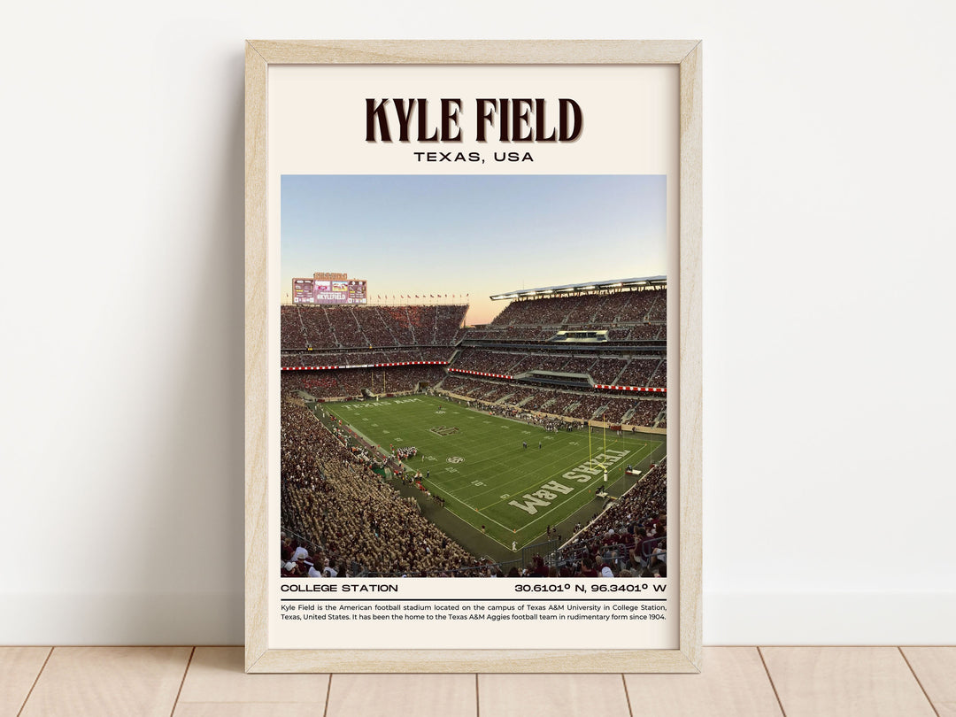 Kyle Field Stadium Football Retro Wall Art