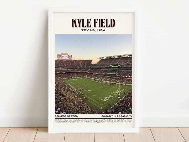 Kyle Field Stadium Football Retro Wall Art