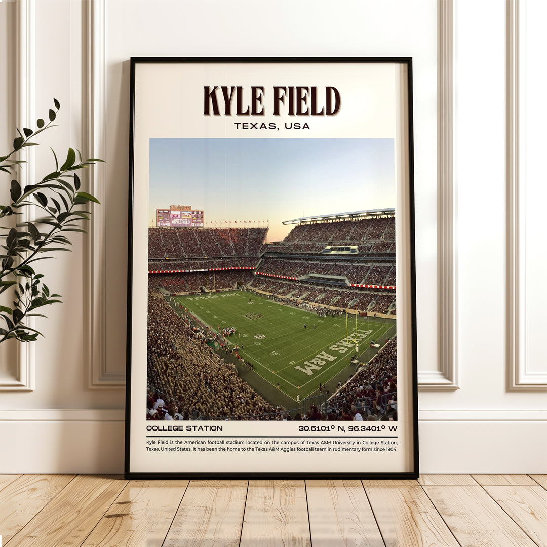 Kyle Field Stadium Football Retro Wall Art