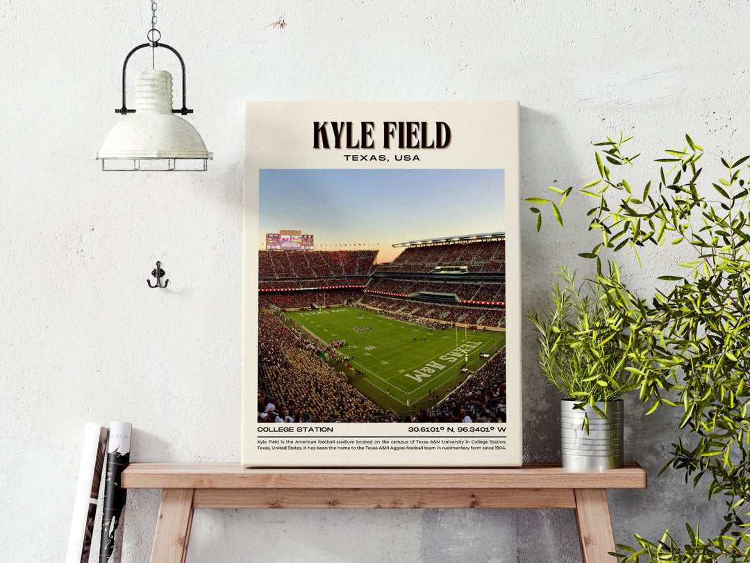 Kyle Field Stadium Football Retro Wall Art