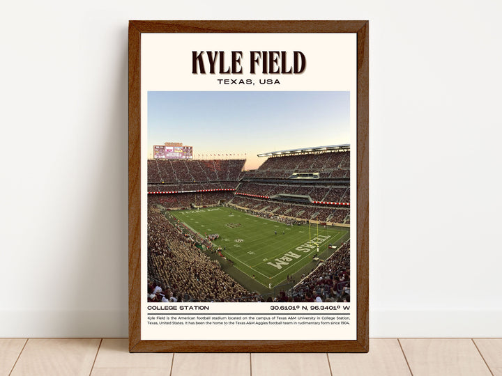 Kyle Field Stadium Football Retro Wall Art