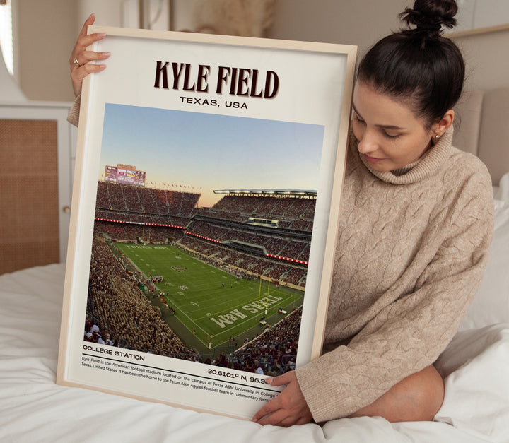 Kyle Field Stadium Football Retro Wall Art