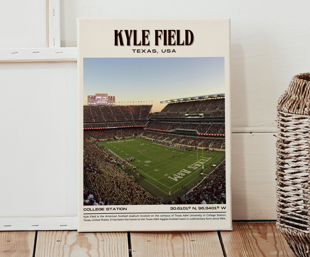 Kyle Field Stadium Football Retro Wall Art