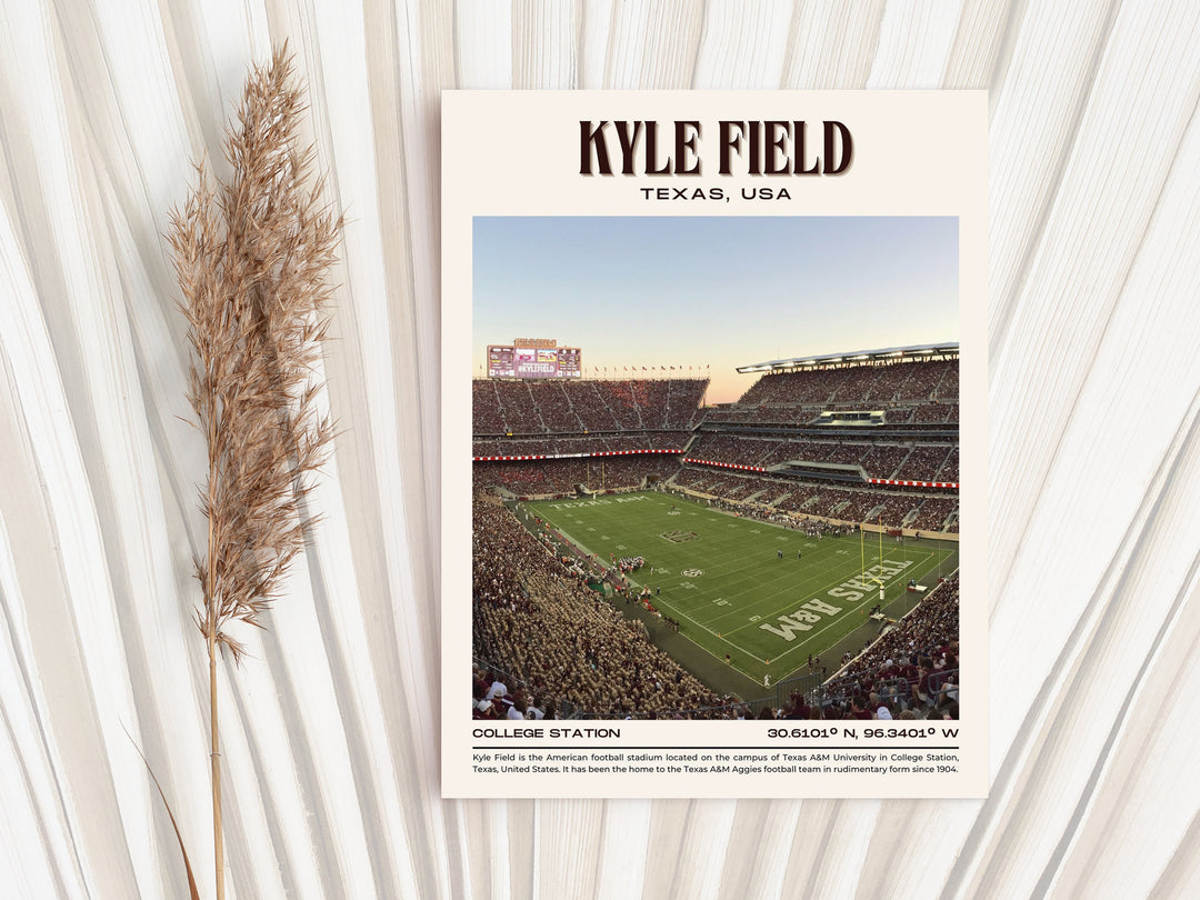 Kyle Field Stadium Football Retro Wall Art