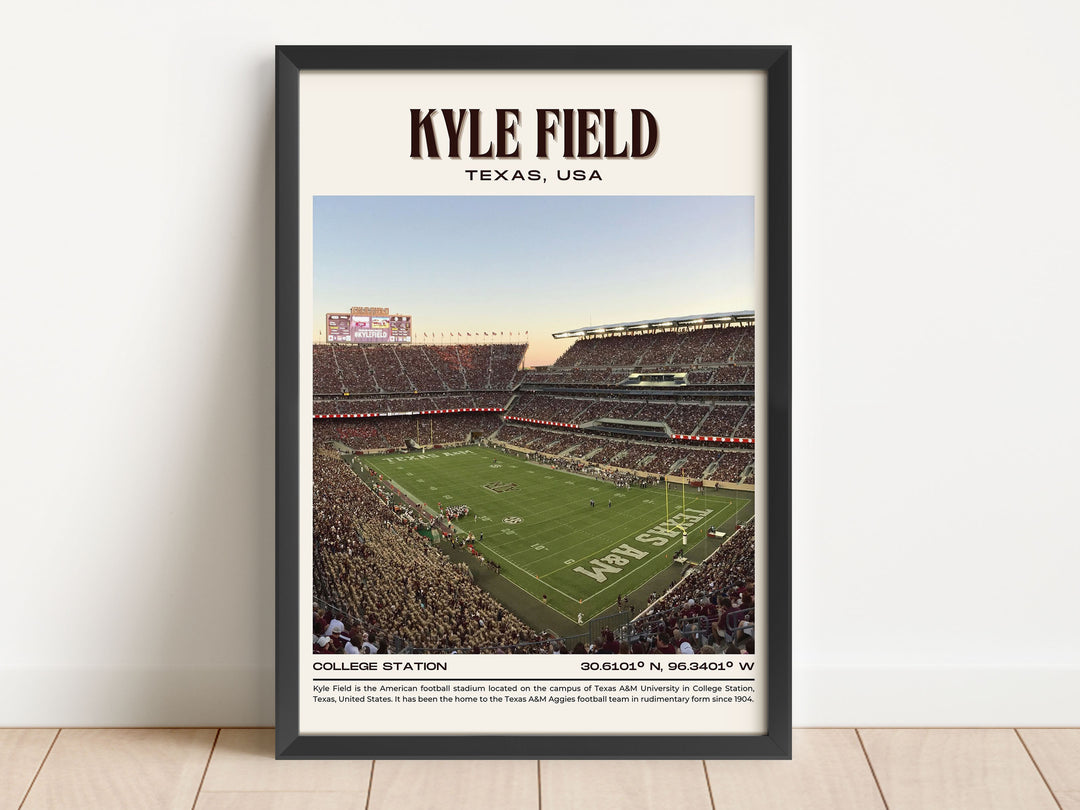 Kyle Field Stadium Football Retro Wall Art