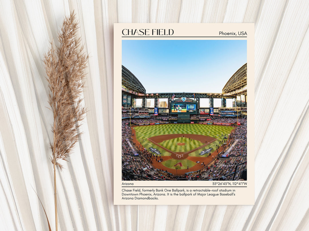 Chase Field Stadium Baseball Minimal Wall Art