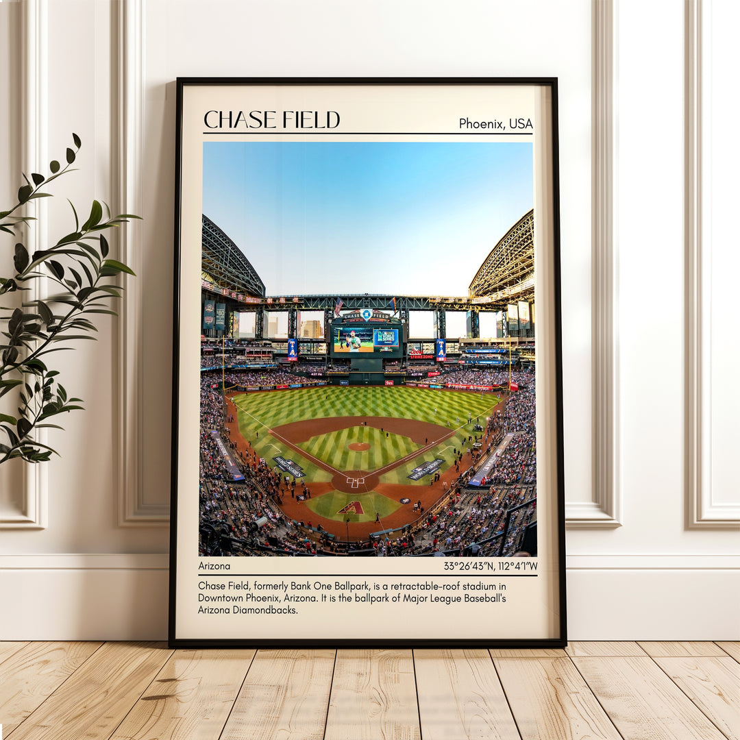 Chase Field Stadium Baseball Minimal Wall Art