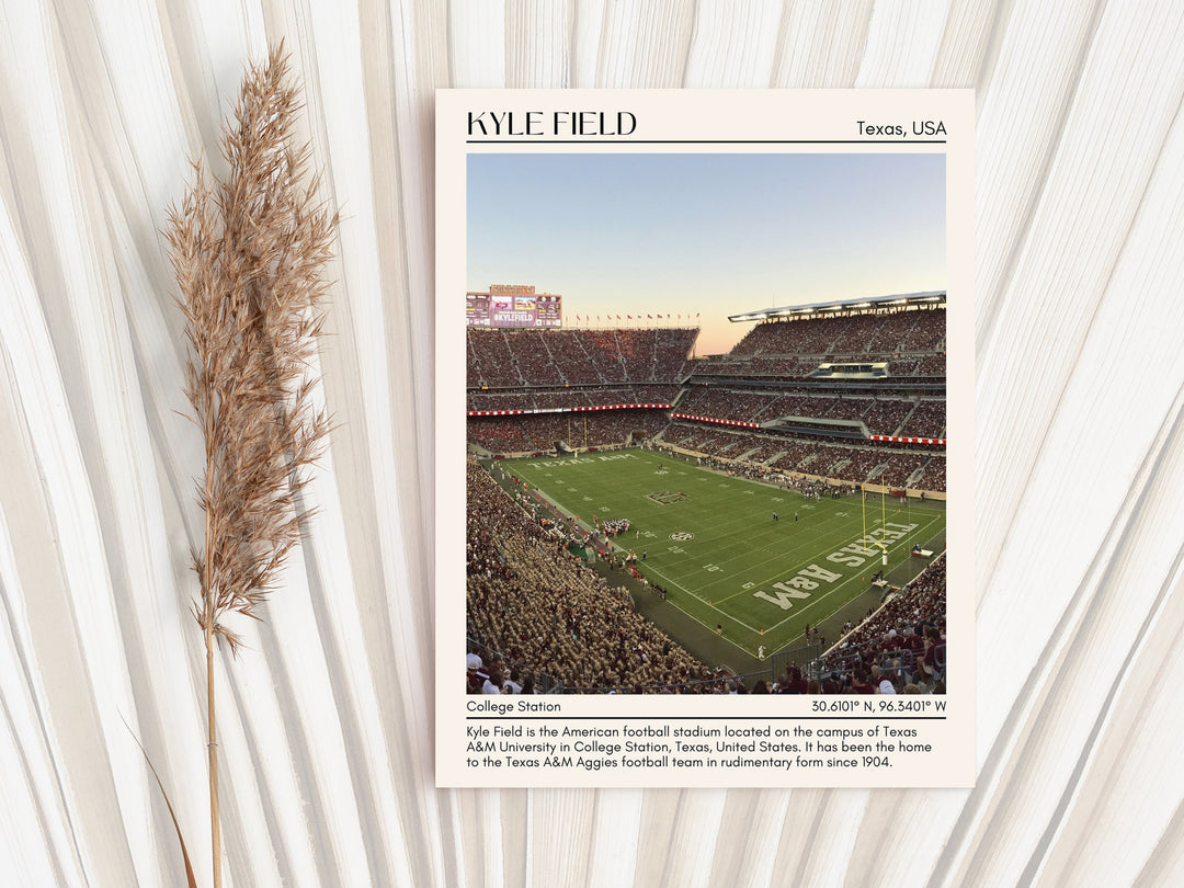 Kyle Field Stadium Football Minimal Wall Art