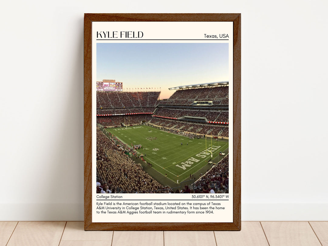 Kyle Field Stadium Football Minimal Wall Art