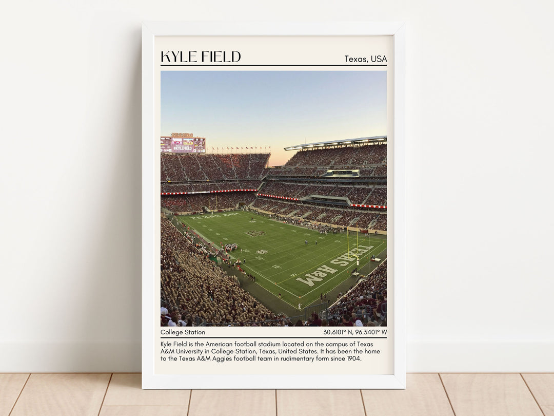 Kyle Field Stadium Football Minimal Wall Art