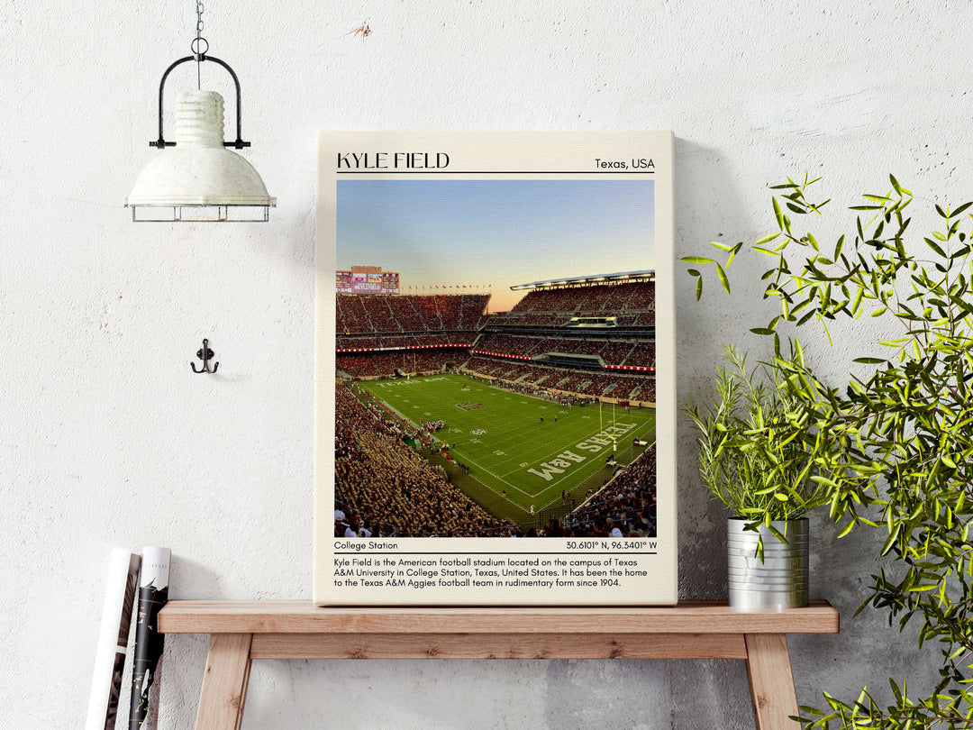 Kyle Field Stadium Football Minimal Wall Art