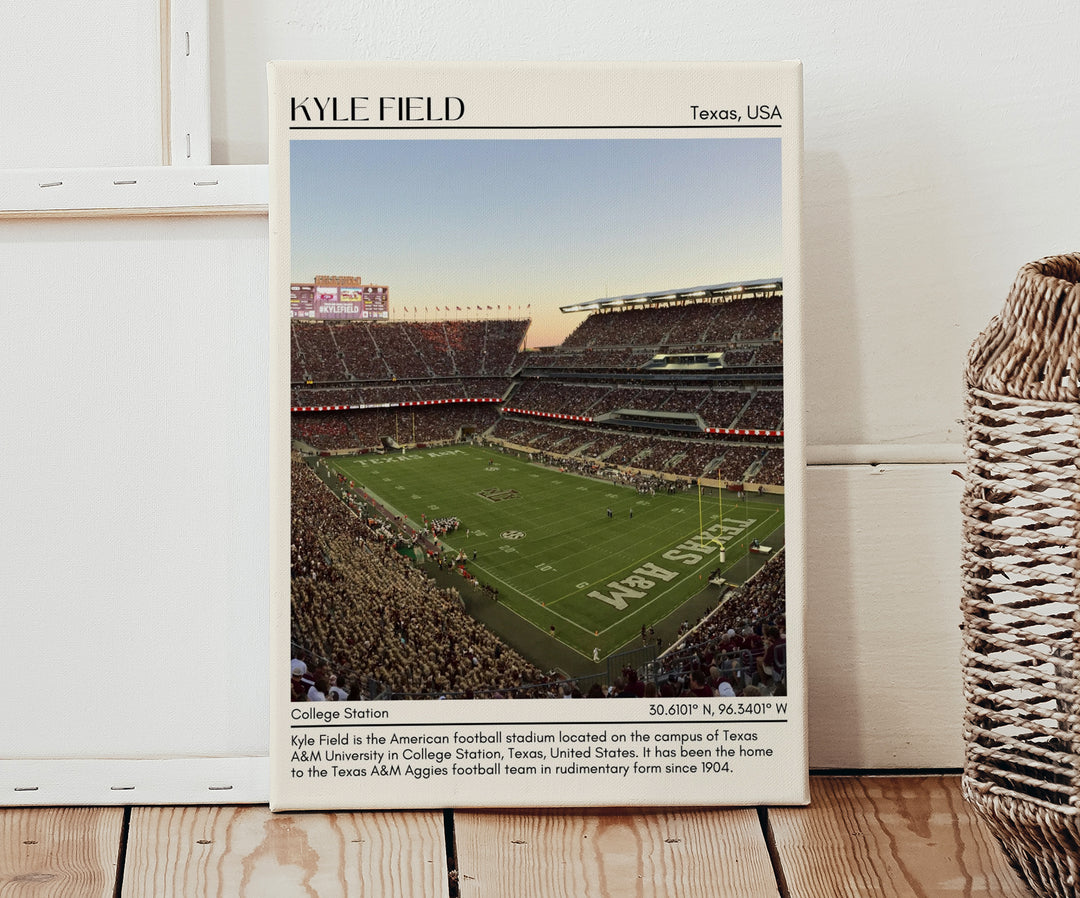 Kyle Field Stadium Football Minimal Wall Art