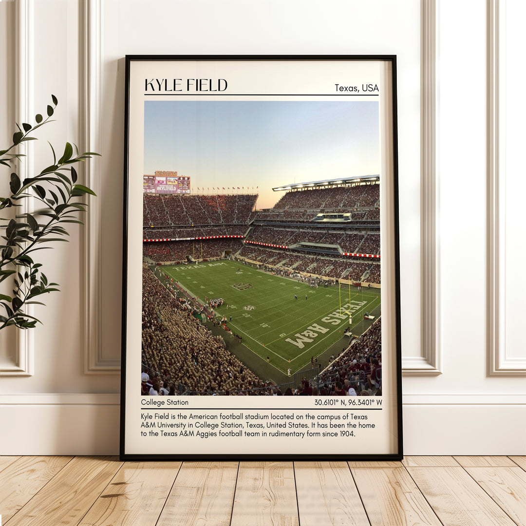 Kyle Field Stadium Football Minimal Wall Art