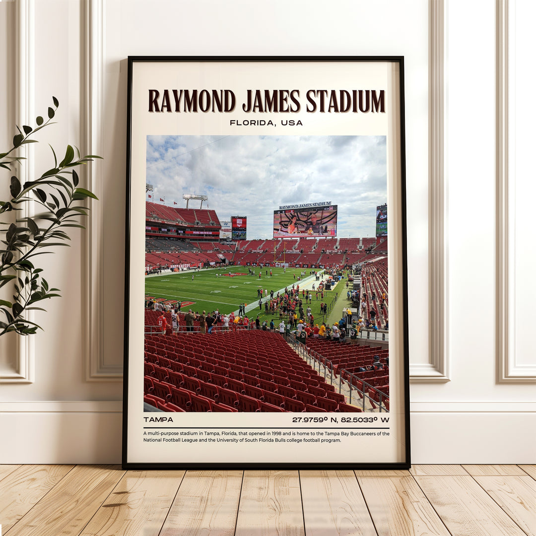 Raymond James Stadium Football Retro Wall Art