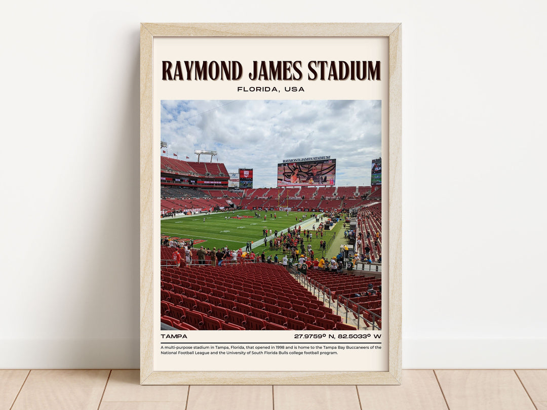 Raymond James Stadium Football Retro Wall Art