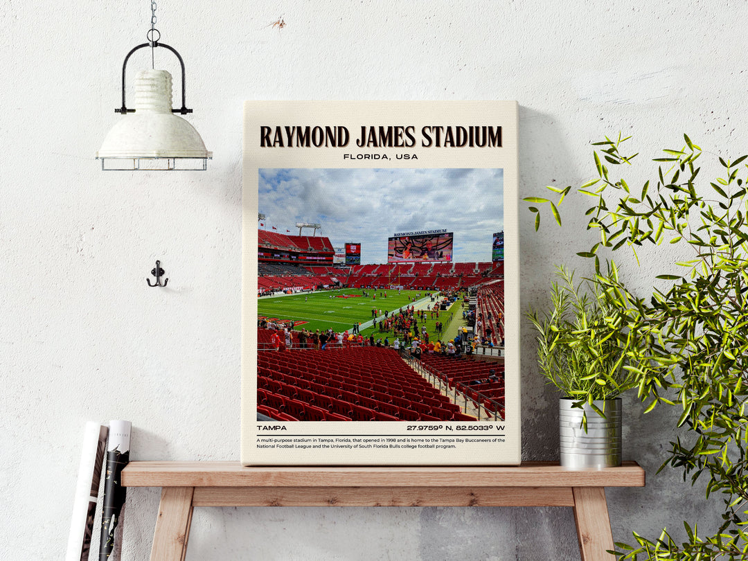 Raymond James Stadium Football Retro Wall Art