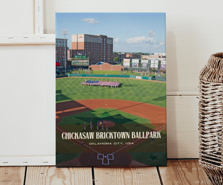 Chickasaw Bricktown Ballpark Stadium Baseball Wall Art