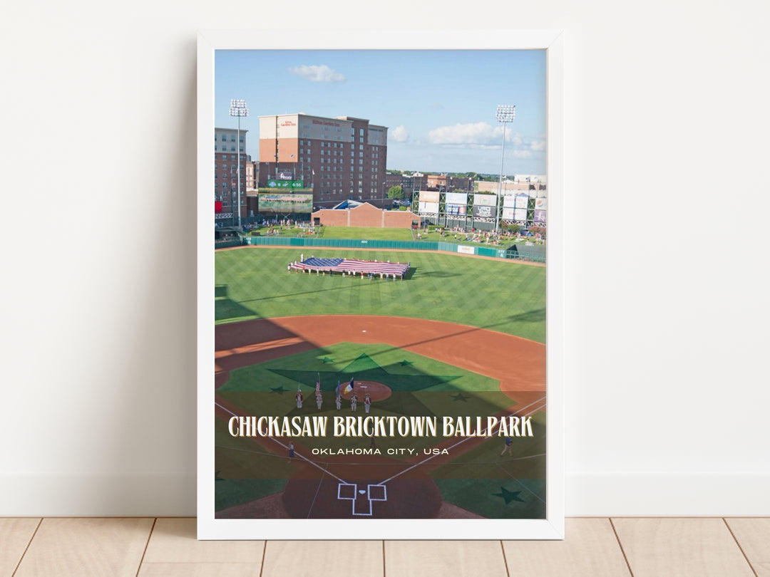 Chickasaw Bricktown Ballpark Stadium Baseball Wall Art