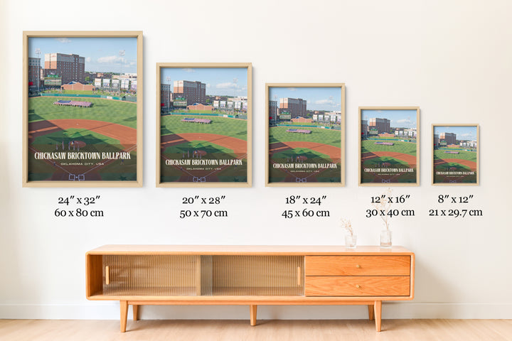 Chickasaw Bricktown Ballpark Stadium Baseball Wall Art