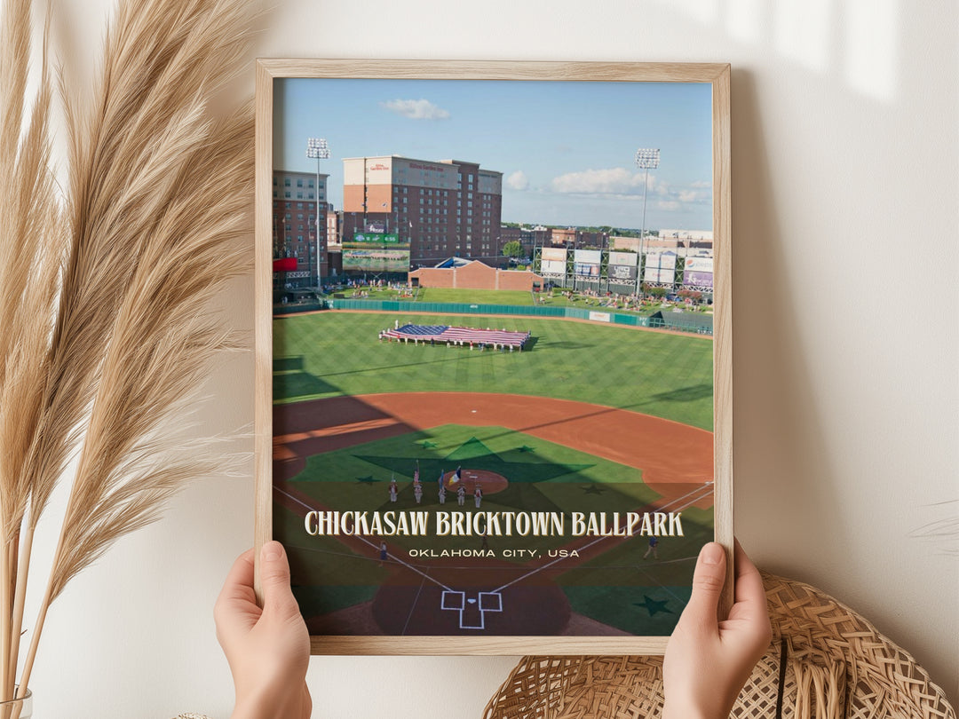 Chickasaw Bricktown Ballpark Stadium Baseball Wall Art