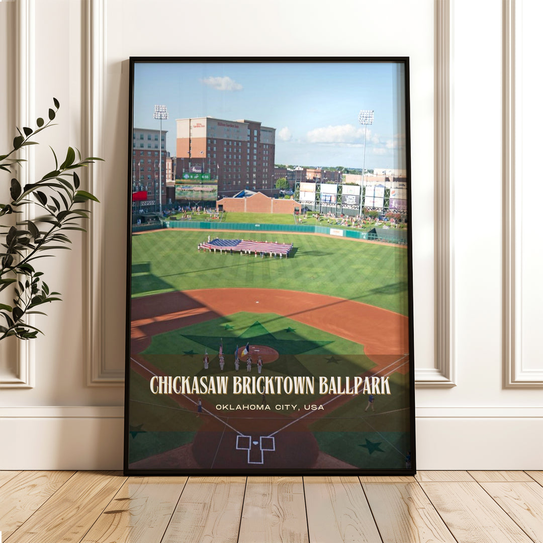 Chickasaw Bricktown Ballpark Stadium Baseball Wall Art