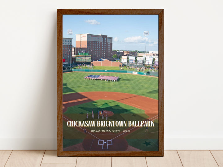 Chickasaw Bricktown Ballpark Stadium Baseball Wall Art